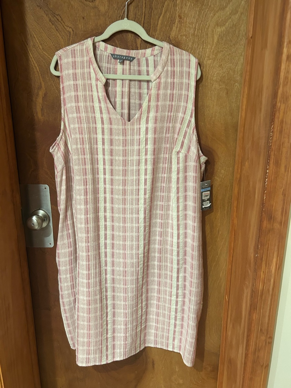 Pink and White Striped Sleeveless Summer Dress